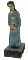Statue 30 Cm Vierge Moderne Agenouillee Bleue
